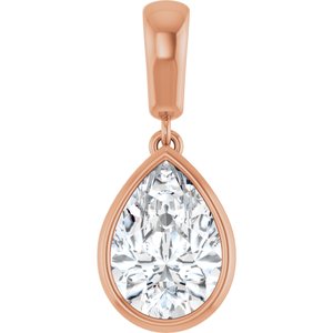 18K Rose Gold 10x7 mm Pear Charm/Pendant Mounting