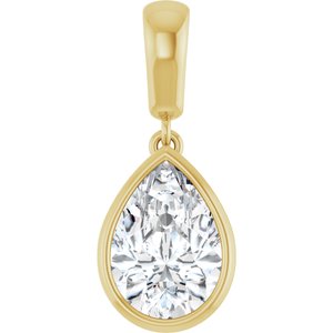 14K Yellow Gold 10x7 mm Pear Charm/Pendant Mounting