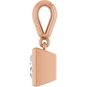 14K Rose Gold 6x6 mm Square Charm/Pendant Mounting – image 5