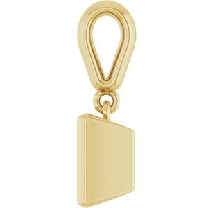 10K Yellow Gold 6x6 mm Square Charm/Pendant Mounting – image 6