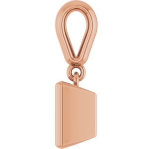 10K Rose Gold 6x6 mm Square Charm/Pendant Mounting – image 6