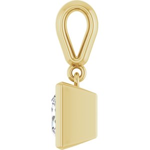 10K Yellow Gold 6x6 mm Square Charm/Pendant Mounting – image 5