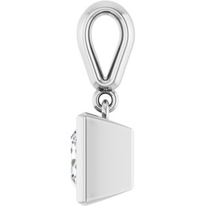 14K White Gold 6x6 mm Square Charm/Pendant Mounting – image 5