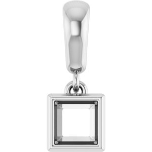 Sterling Silver 4x4 mm Square Charm/Pendant Mounting – image 2
