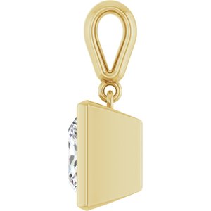 14K Yellow Gold 8x8 mm Square Charm/Pendant Mounting – image 5