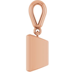 18K Rose Gold 8x8 mm Square Charm/Pendant Mounting – image 6