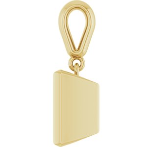 18K Yellow Gold 8x8 mm Square Charm/Pendant Mounting – image 6