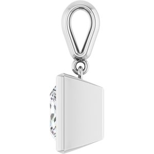 10K White Gold 8x8 mm Square Charm/Pendant Mounting – image 5