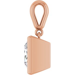 18K Rose Gold 8x8 mm Square Charm/Pendant Mounting – image 5