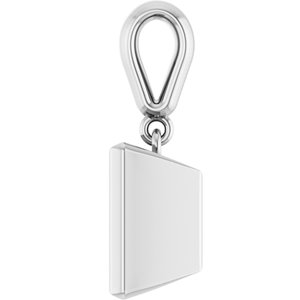 10K White Gold 8x8 mm Square Charm/Pendant Mounting – image 6