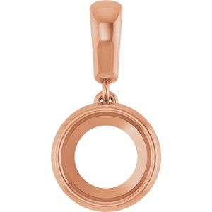 18K Rose Gold 8 mm Round Charm/Pendant Mounting – image 2