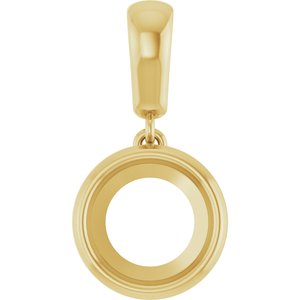 14K Yellow Gold 8 mm Round Charm/Pendant Mounting – image 2