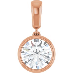 18K Rose Gold 8 mm Round Charm/Pendant Mounting