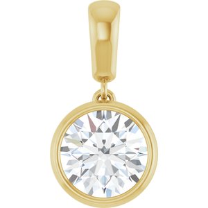 18K Yellow Gold 8 mm Round Charm/Pendant Mounting