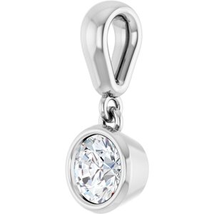 14K White Gold 4.8 mm Round Charm/Pendant Mounting – image 3