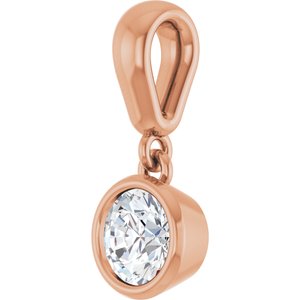 14K Rose Gold 4.8 mm Round Charm/Pendant Mounting – image 3