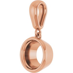 10K Rose Gold 7.4 mm Round Charm/Pendant Mounting – image 4