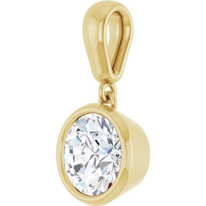18K Yellow Gold 7.4 mm Round Charm/Pendant Mounting – image 3