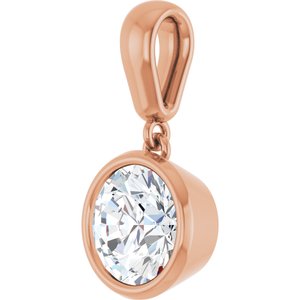 14K Rose Gold 7.4 mm Round Charm/Pendant Mounting – image 3