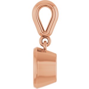 14K Rose Gold 6x6 mm Cushion Charm/Pendant Mounting – image 6