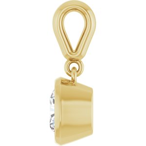 18K Yellow Gold 6x6 mm Cushion Charm/Pendant Mounting – image 5