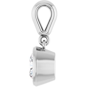 14K White Gold 6x6 mm Cushion Charm/Pendant Mounting – image 5