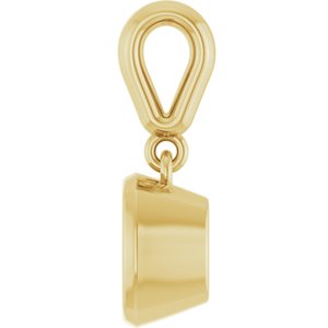 18K Yellow Gold 6x6 mm Cushion Charm/Pendant Mounting – image 6