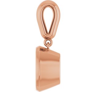 14K Rose Gold 9x9 mm Cushion Charm/Pendant Mounting – image 6