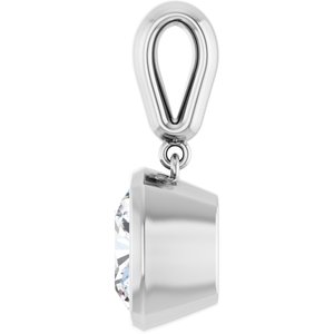 10K White Gold 9x9 mm Cushion Charm/Pendant Mounting – image 5