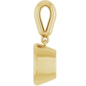 14K Yellow Gold 9x9 mm Cushion Charm/Pendant Mounting – image 6