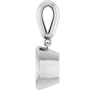 14K X1 White Gold 9x9 mm Cushion Charm/Pendant Mounting – image 6