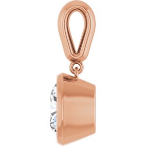 10K Rose Gold 9x9 mm Cushion Charm/Pendant Mounting – image 5