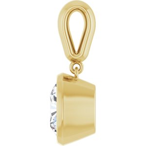 14K Yellow Gold 9x9 mm Cushion Charm/Pendant Mounting – image 5