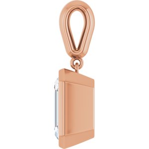 10K Rose Gold 11x9 mm Emerald Charm/Pendant Mounting – image 5