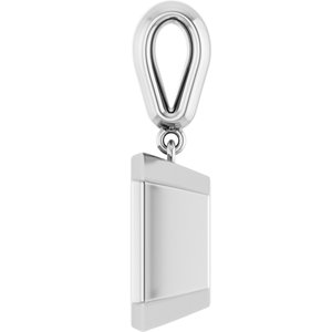 10K White Gold 11x9 mm Emerald Charm/Pendant Mounting – image 6