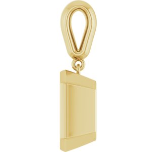 10K Yellow Gold 11x9 mm Emerald Charm/Pendant Mounting – image 6