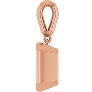 10K Rose Gold 11x9 mm Emerald Charm/Pendant Mounting – image 6