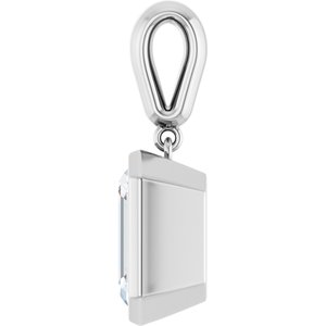 Platinum 11x9 mm Emerald Charm/Pendant Mounting – image 5