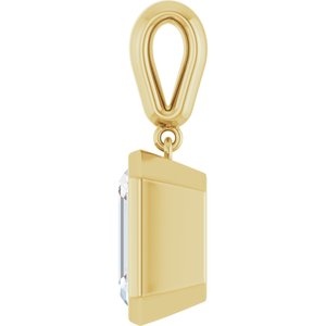 10K Yellow Gold 11x9 mm Emerald Charm/Pendant Mounting – image 5