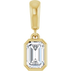 18K Yellow Gold 6x4 mm Emerald Charm/Pendant Mounting