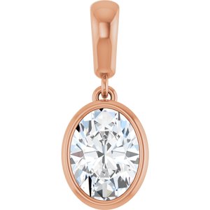 10K Rose Gold 8x6 mm Oval Charm/Pendant Mounting