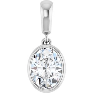 14K White Gold 8x6 mm Oval Charm/Pendant Mounting