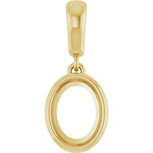 18K Yellow Gold 8x6 mm Oval Charm/Pendant Mounting – image 2