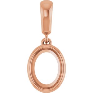 14K Rose Gold 8x6 mm Oval Charm/Pendant Mounting – image 2