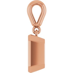 10K Rose Gold 8x6 mm Emerald Charm/Pendant Mounting – image 6