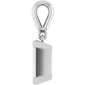 10K White Gold 8x6 mm Emerald Charm/Pendant Mounting – image 6