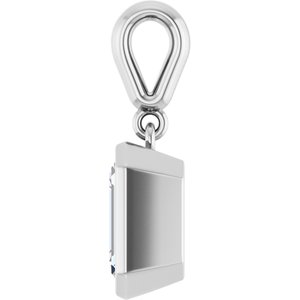 18K White Gold 8x6 mm Emerald Charm/Pendant Mounting – image 5