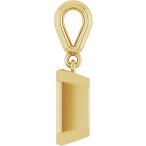 10K Yellow Gold 8x6 mm Emerald Charm/Pendant Mounting – image 6