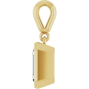 10K Yellow Gold 8x6 mm Emerald Charm/Pendant Mounting – image 5