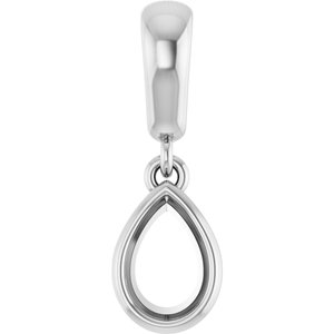 Continuum Sterling Silver 6x4 mm Pear Charm/Pendant Mounting – image 2